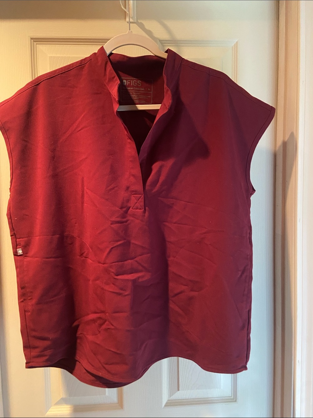 Figs Sleeveless Tunic Top in Deep Red